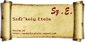 Székely Etele névjegykártya