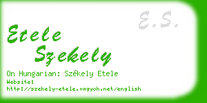 etele szekely business card